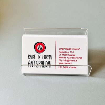 Vizitinių kortelių laikiklis raidė ir forma rforma.lt – Raidė ir forma, antspaudų gamyba, antspaudai  mokytojams, antspaudų gamyba Kaune, antspaudas,  Colop, Trodat, Modico,  antspaudas su logotipu, logo stamp, vardo  kortelės darbuotojams,  vizitinės kortelės, antspaudu gamyba Vizitiniu deklas 4 400x400